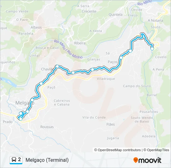 2 Bus Line Map