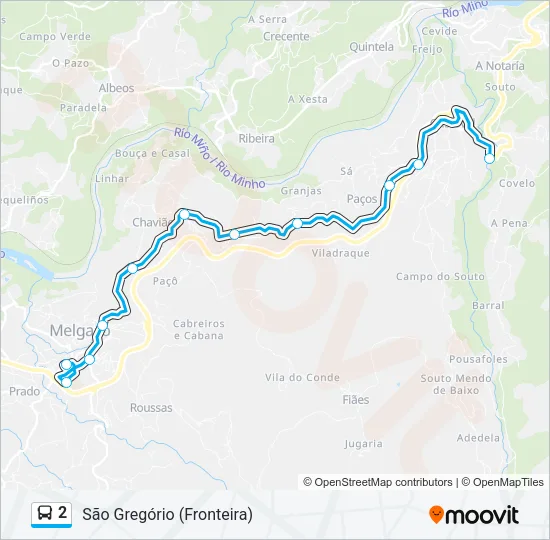 2 Bus Line Map