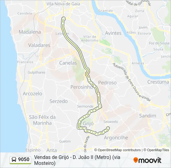 9050 Bus Line Map