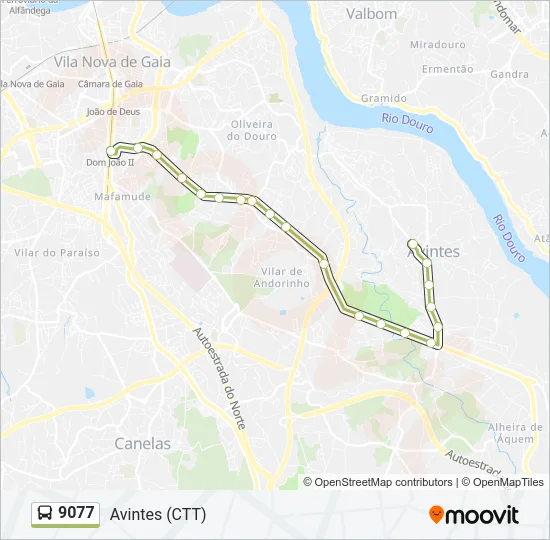 9077 Bus Line Map