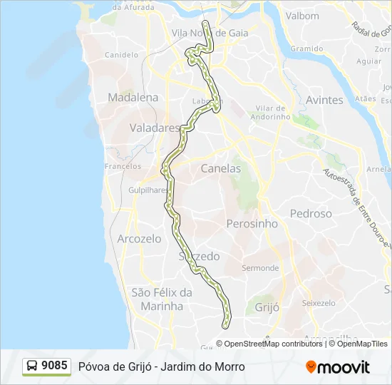 9085 Bus Line Map