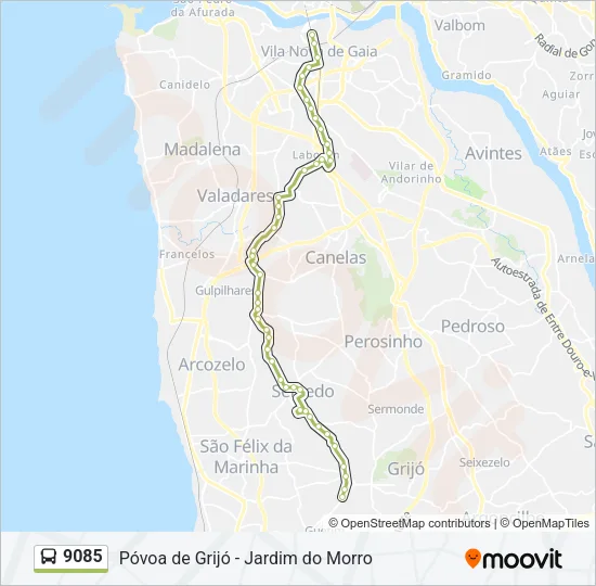 9085 Bus Line Map
