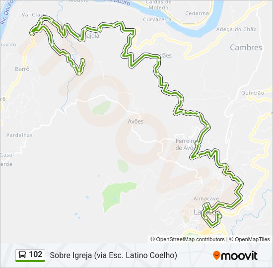 Mapa da linha do  102.