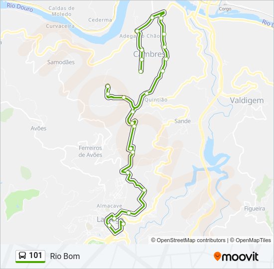 Mapa da linha do  101.