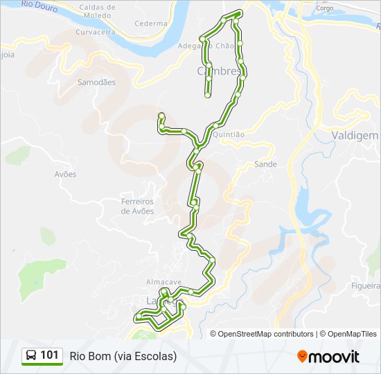 Mapa da linha do  101.