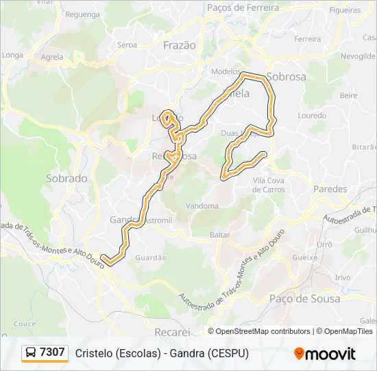 7307 Bus Line Map