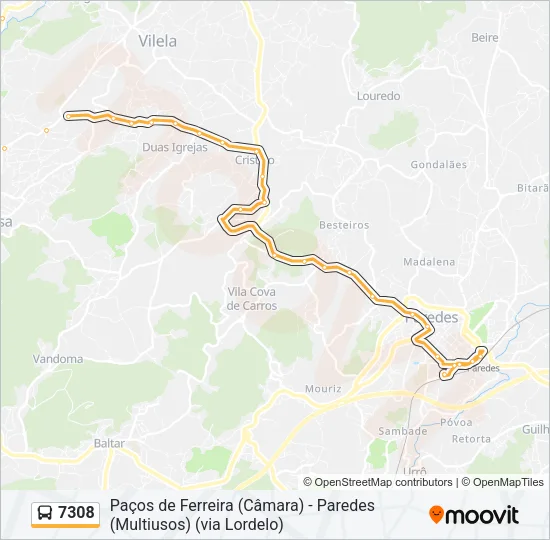 7308 Bus Line Map
