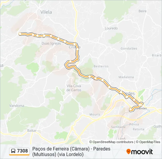 7308 Bus Line Map