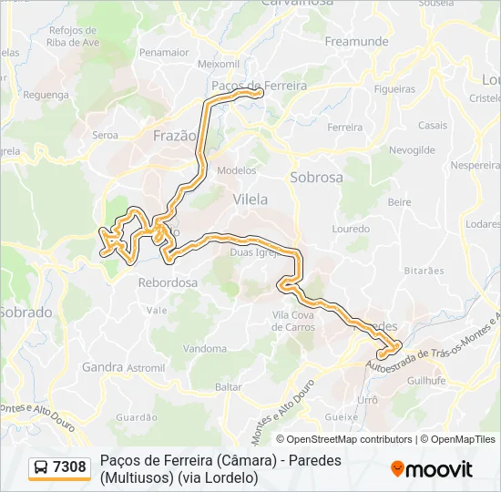 7308 Bus Line Map
