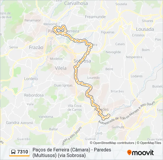 7310 Bus Line Map