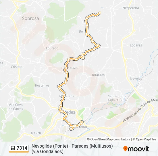 7314 Bus Line Map