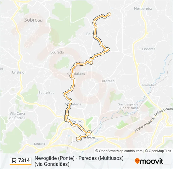 7314 Bus Line Map