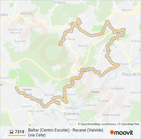 7319 Bus Line Map