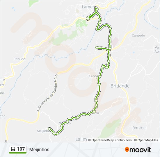 Mapa da linha do  107.