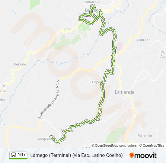 Mapa da linha do  107.