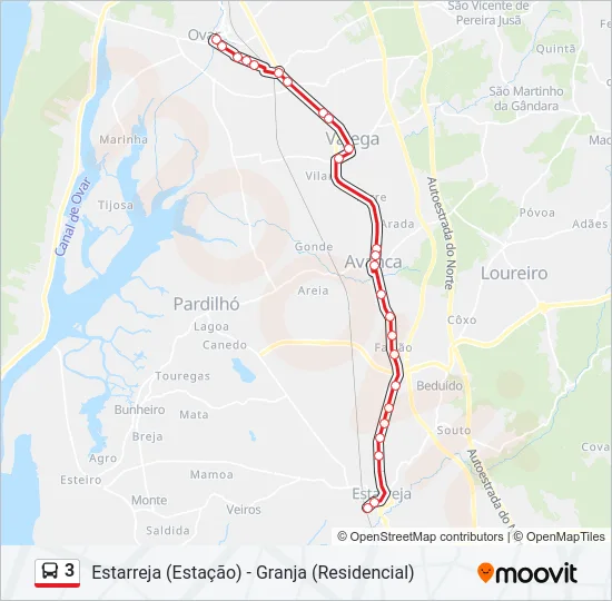 3 Bus Line Map