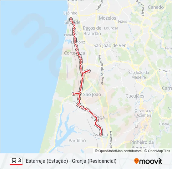 3 Bus Line Map