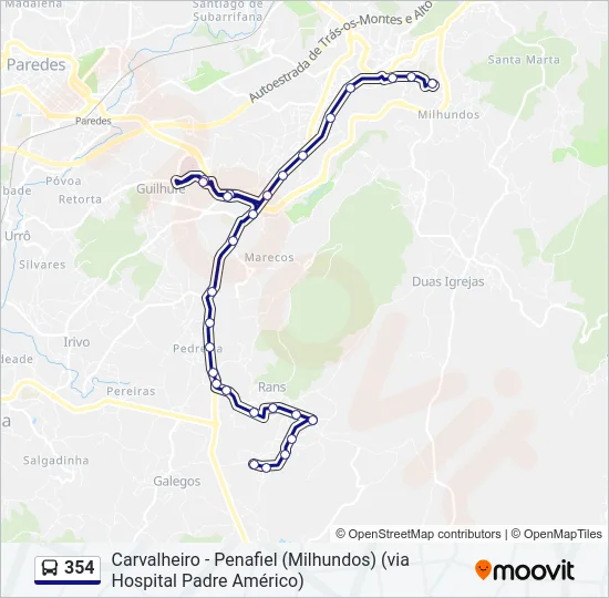354 Bus Line Map