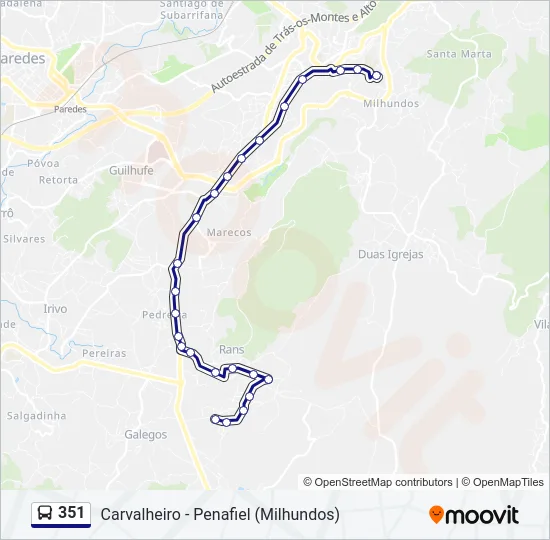 351 Bus Line Map