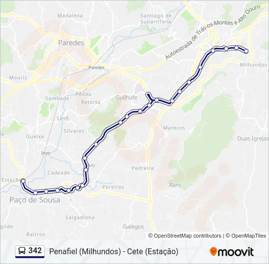 342 Bus Line Map