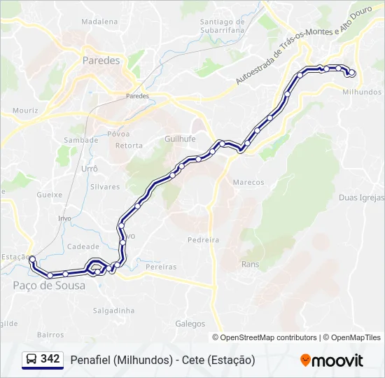 342 Bus Line Map