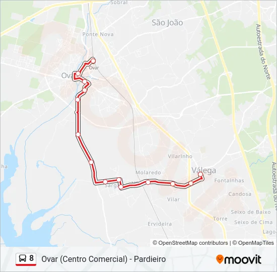 8 Bus Line Map