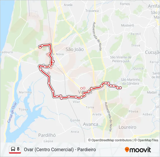 8 Bus Line Map