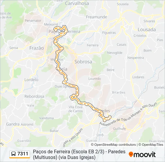 7311 Bus Line Map