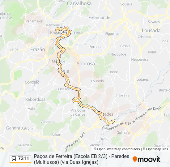 7311 Bus Line Map