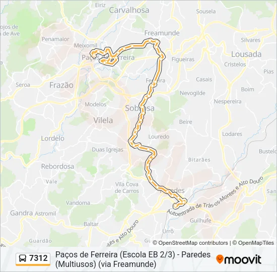 7312 Bus Line Map