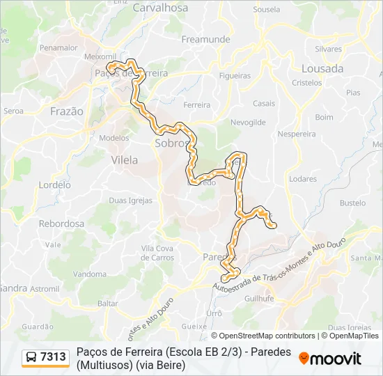 7313 Bus Line Map