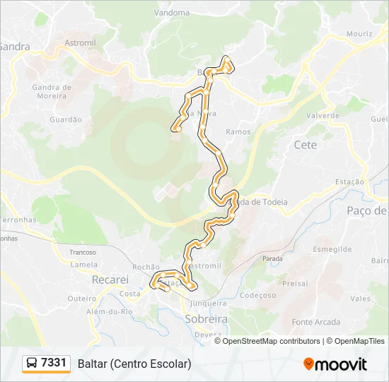 7331 Bus Line Map