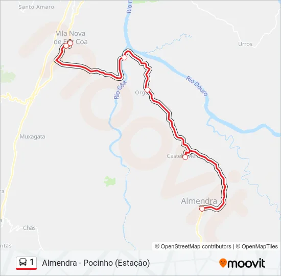 1 Bus Line Map