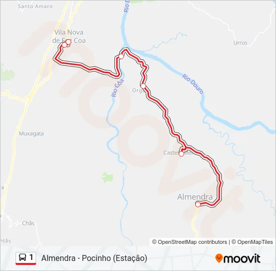 1 Bus Line Map