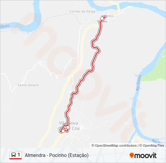 1 Bus Line Map