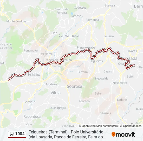 1004 Bus Line Map