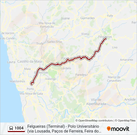 1004 Bus Line Map