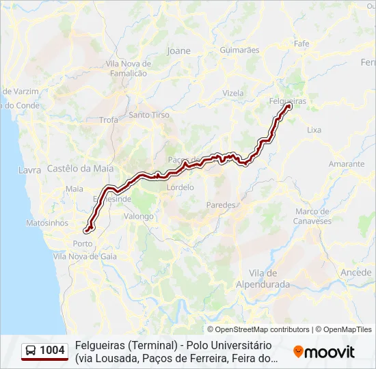 1004 Bus Line Map