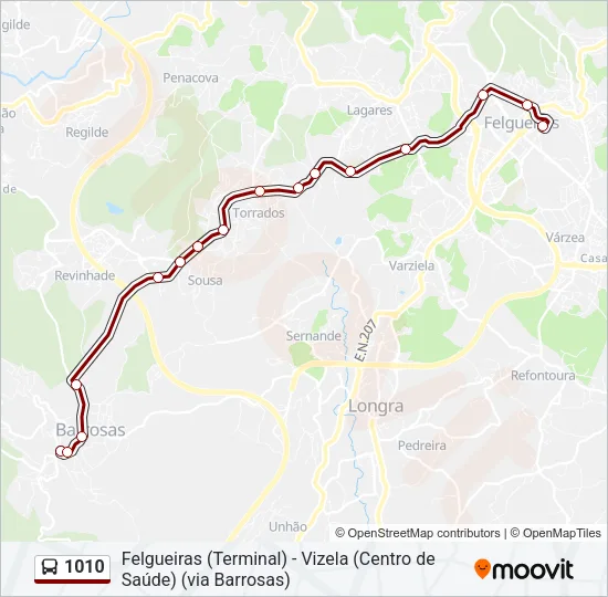 1010 Bus Line Map