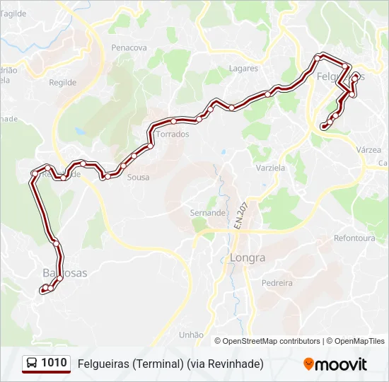 1010 Bus Line Map