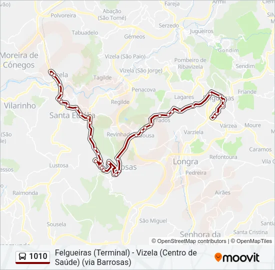 1010 Bus Line Map