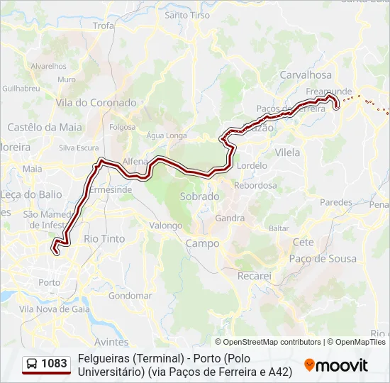 1083 Bus Line Map
