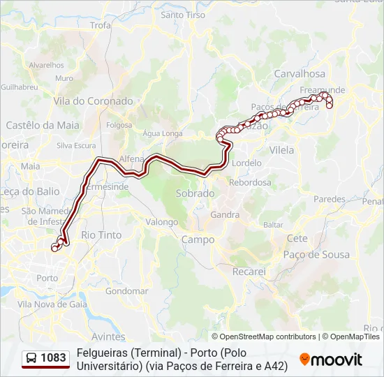 1083 Bus Line Map