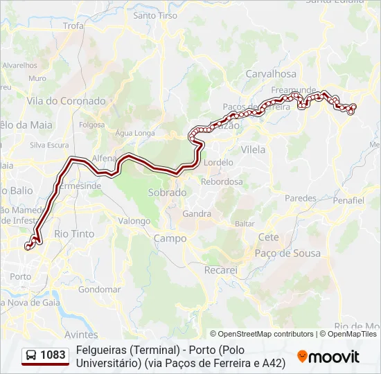 1083 Bus Line Map