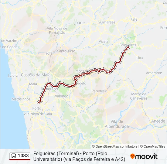 1083 Bus Line Map