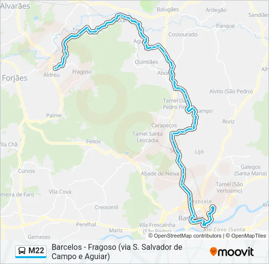 M22 Bus Line Map