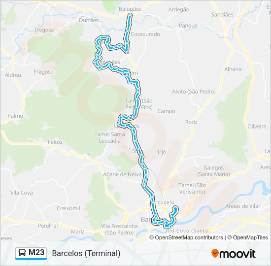 M23 Bus Line Map