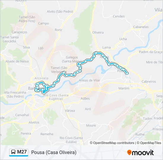 M27 Bus Line Map