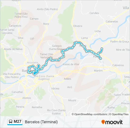 M27 Bus Line Map