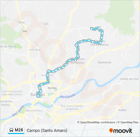 M28 Bus Line Map
